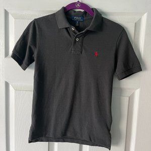 Ralph Lauren Boys Dark Grey Cotton Polo Shirt